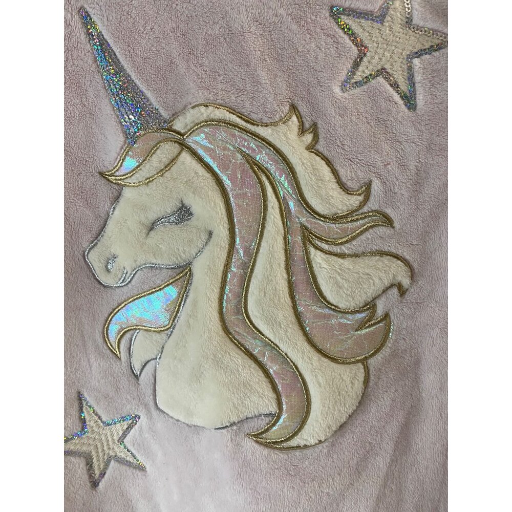Wonder Nation Girls Pink Plush Long-Sleeve Unicorn Sweatshirt L 10-12 Plus - Picture 5 of 10